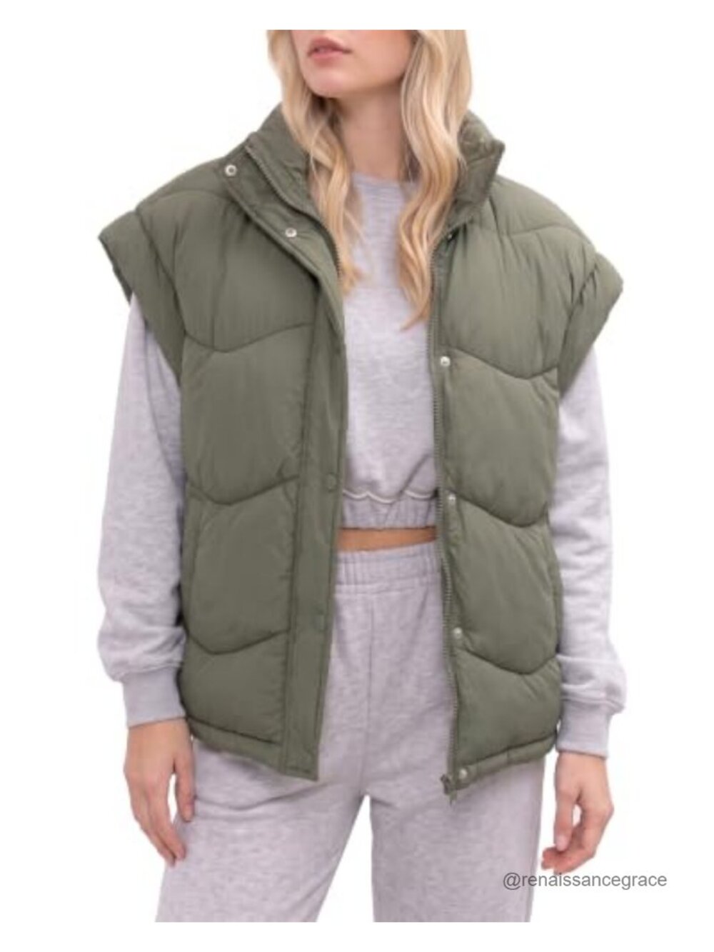 Women's Lightweight Puffer Vest Quilted Sleeveless Zip Jacket Nylon
